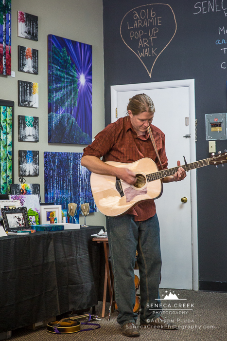 SenecaCreekPhotography.com by Allison Pluda | 2016 Laramie, Wyoming Pop-Up Art Walk at the Studio | Live Music by Timothy John and the Cluster Plucks | Featured Paintings by Melinda Cummings -
