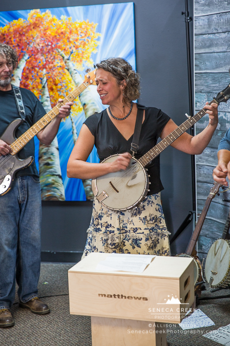 SenecaCreekPhotography.com by Allison Pluda | 2016 Laramie, Wyoming Pop-Up Art Walk at the Studio | Live Music by Timothy John and the Cluster Plucks | Featured Paintings by Melinda Cummings -