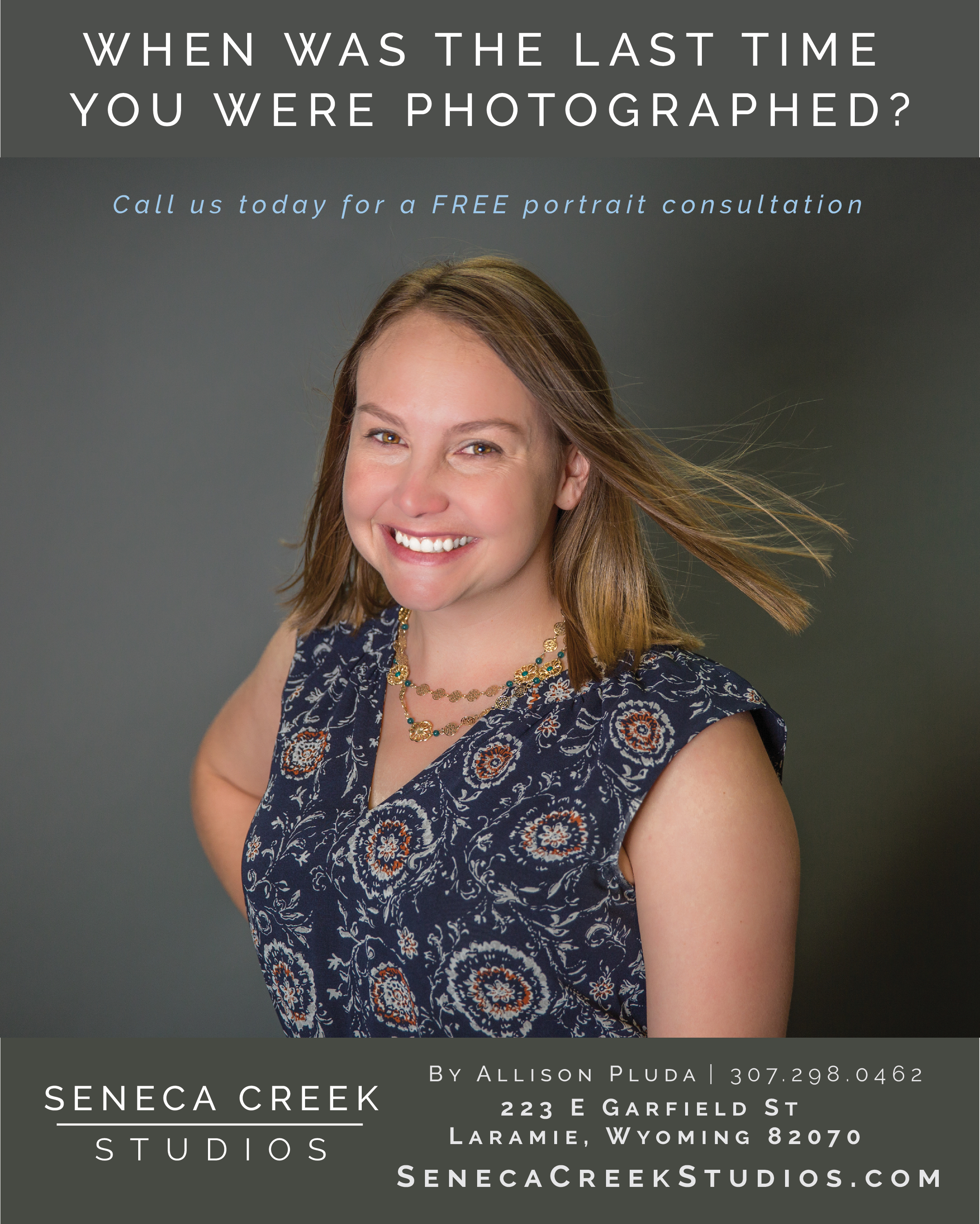 SenecaCreekStudios.com by Allison Pluda Portrait Photography Studio in Laramie, Wyoming - Portrait Promo Info