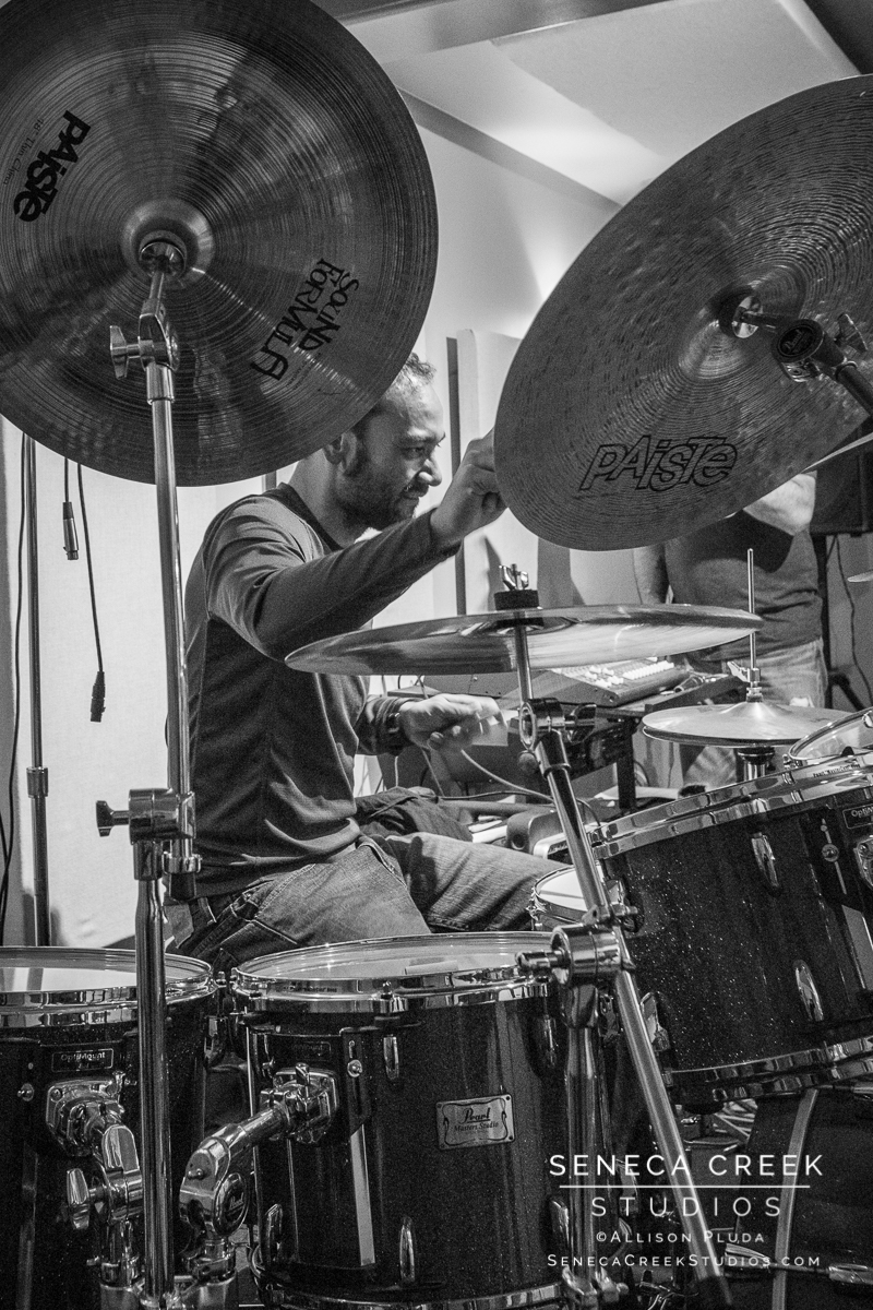 SenecaCreekStudios.com by Allison Pluda - drum jam at the Recordium in Fort Collins, Colorado