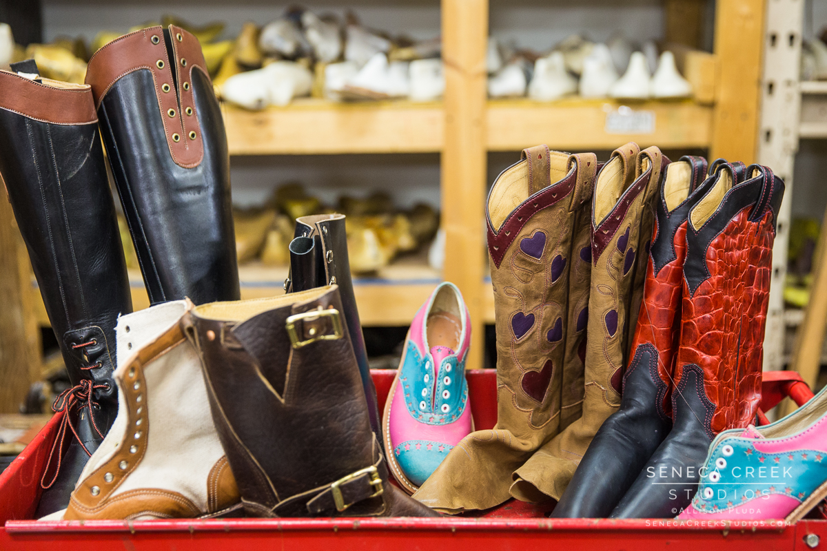 SenecaCreekStudios.com by Allison Pluda- Mattimore Harness - downtown Laramie, Wyoming - custom hand made shoes and boots - all american made - Seneca-Creek-Studios-170406-SCS13329-61