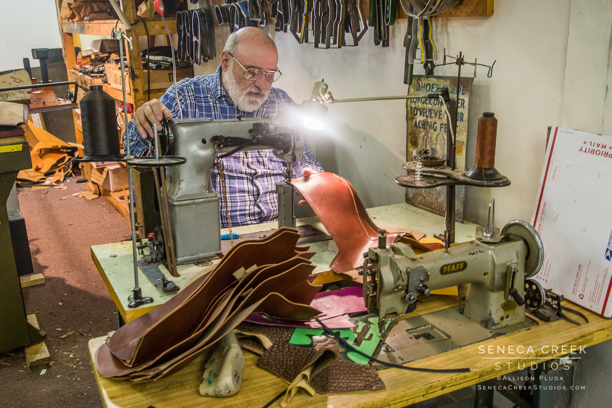 SenecaCreekStudios.com by Allison Pluda- Mattimore Harness - downtown Laramie, Wyoming - custom hand made shoes and boots - all american made - Seneca-Creek-Studios-170406-SCS13329-61