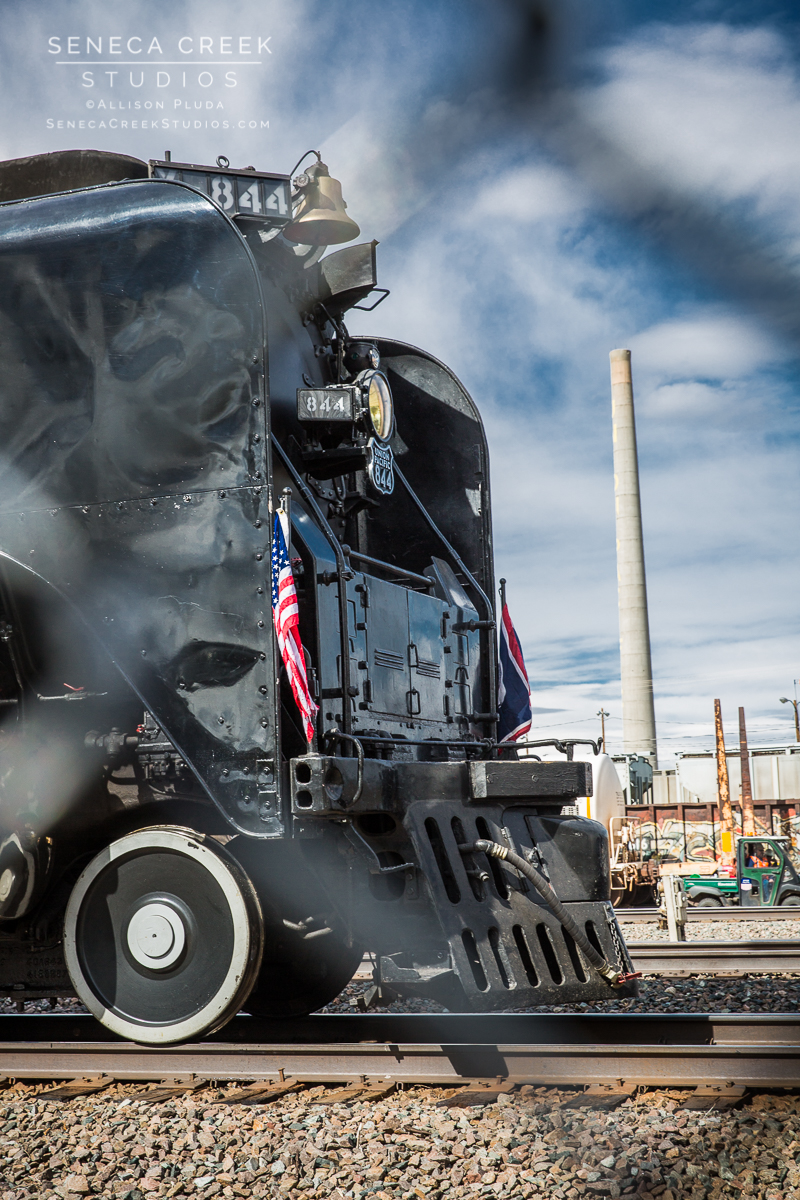SenecaCreekStudios.com by Allison Pluda | The Living Legend Historic Union Pacific Steam Locomotive Engine No. 844 | Historic Downtown Laramie, Wyoming | Seneca-Creek-Studios-170418-SCS14003-60