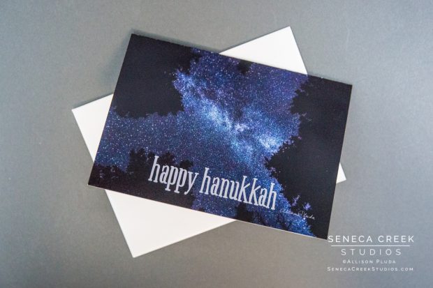 SenecaCreekStudios.com | by Allison Pluda | Happy Hanukkah Foil Greeting Photo Card | Fine Art Nature and Landscape Archival Wall Prints | Metal Aluminum Photography | Photo Greeting Cards | Laramie, Wyoming | Seneca-Creek-Studios-171116-SCS10066-24 | Stars & Astrophotography Milky Way