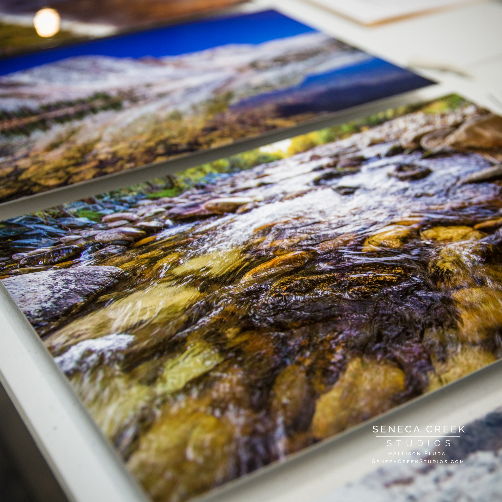 Signature Archival Fine Art Metal Aluminum Photography Prints | Sacred Water Exhibition | Mountain River | Art Gallery Wall Display in Historic Downtown Laramie, Wyoming | Fine Art Nature, Landscape, and Western Photography from Wyoming and the Rocky Mountains | Seneca Creek Studios by Allison Pluda | SenecaCreekStudios.com
